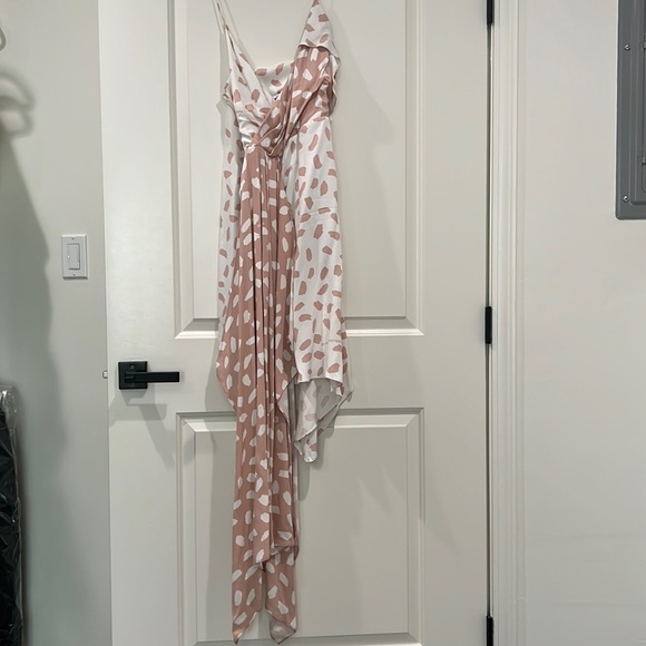 Off-white pink and white silk dress - Picture 2 of 5
